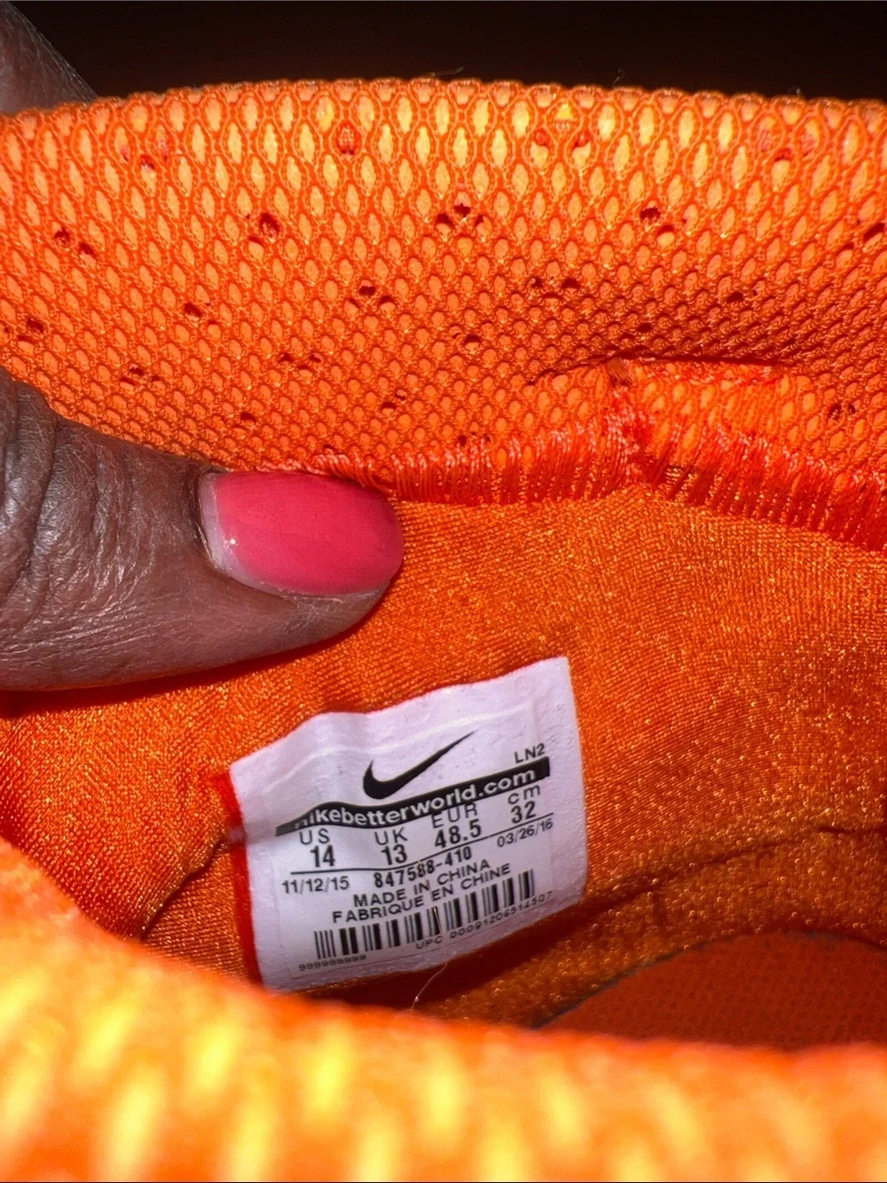 Nike Mens Lunarbeast Elite Orange Football Cleats NikeSkin 847588-410 Sz 14 NWOT